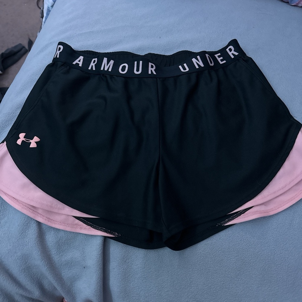 Black and Pink Under Armour Shorts